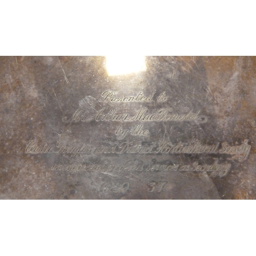 11 - Pair of Sheffield plate goblets by James Dixon, Georgian silver pepper pot, hunting-themed white met... 