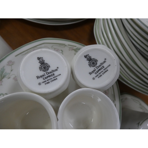 128 - Royal Doulton 'Caprice' pattern part tea and dinner set.