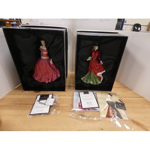133 - Two Royal Doulton figures to include 'Christmas Day 2006', and 'English Rose', both boxed.  (2)