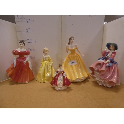 139 - Four Royal Doulton figures to include 'Elizabeth', 'Top o' the Hill' HN 1849, 'Winsome', 'Southern B... 