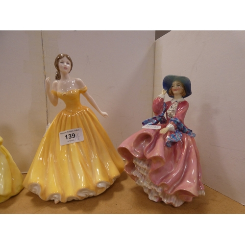 139 - Four Royal Doulton figures to include 'Elizabeth', 'Top o' the Hill' HN 1849, 'Winsome', 'Southern B... 