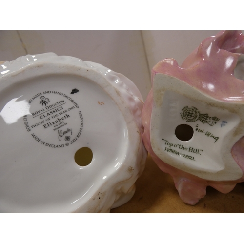 139 - Four Royal Doulton figures to include 'Elizabeth', 'Top o' the Hill' HN 1849, 'Winsome', 'Southern B... 