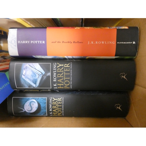 144 - Carton containing Harry Potter books to include first editions.