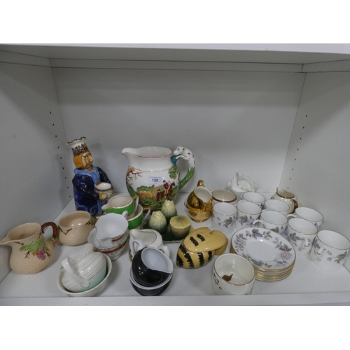 159 - Wedgwood John Peel jug, Royal Worcester 'June Garland' pattern coffee set, condiment set, Continenta... 