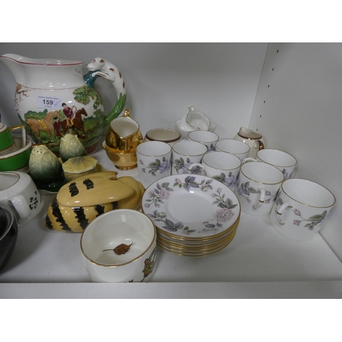 159 - Wedgwood John Peel jug, Royal Worcester 'June Garland' pattern coffee set, condiment set, Continenta... 