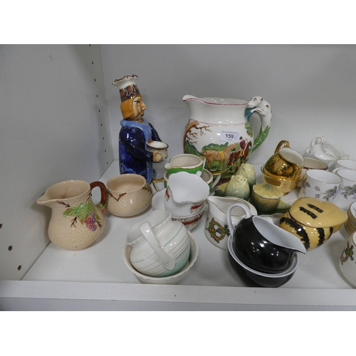 159 - Wedgwood John Peel jug, Royal Worcester 'June Garland' pattern coffee set, condiment set, Continenta... 