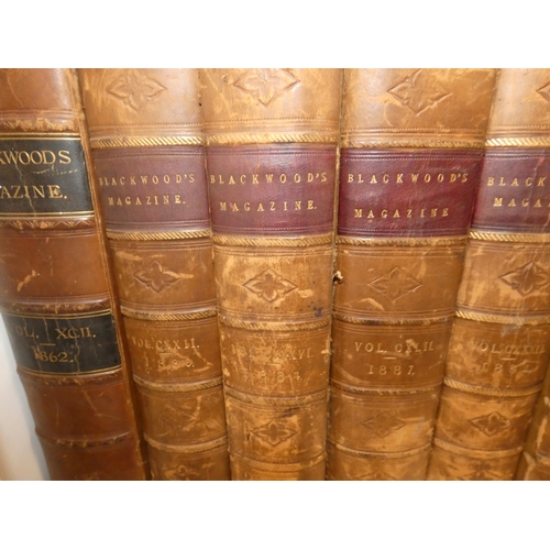 162B - Group of fourteen Victorian volumes of Blackwood's Magazines, c. 1880, also volumes of The Business ... 
