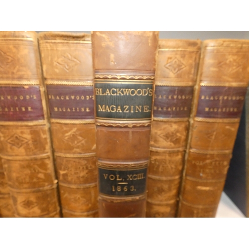 162B - Group of fourteen Victorian volumes of Blackwood's Magazines, c. 1880, also volumes of The Business ... 