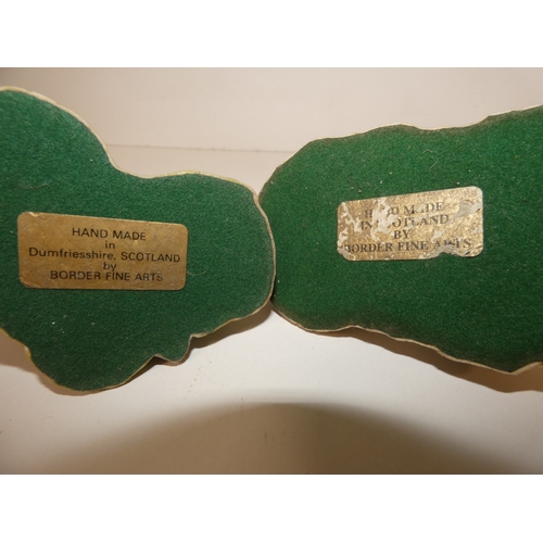 170 - Five small Border Fine Arts figures and figure groups to include a seal, lambs, owl, rabbit, badgers... 