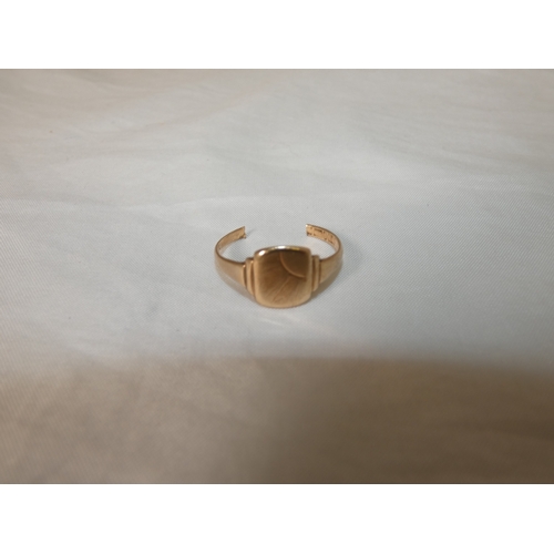 188 - 9ct gold ring, broken, 1.8g.