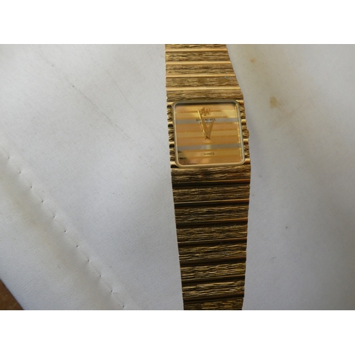 195 - Raymond Weil 18k gold electroplated gent's quartz wristwatch, model 9056.