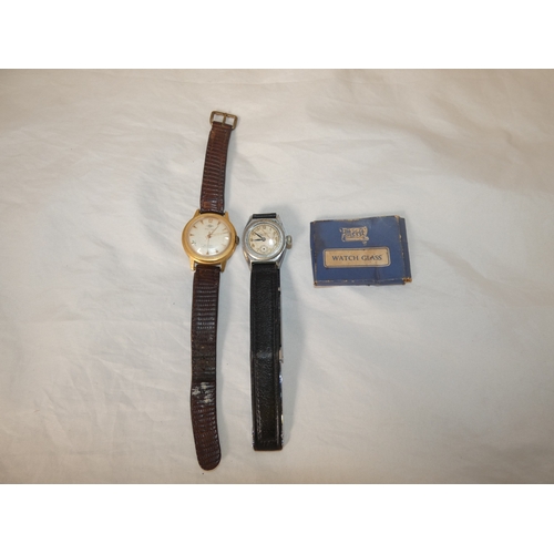 197 - Vintage Everite King Swiss-made wristwatch, model no. 134323, on later black leather strap, and an E... 