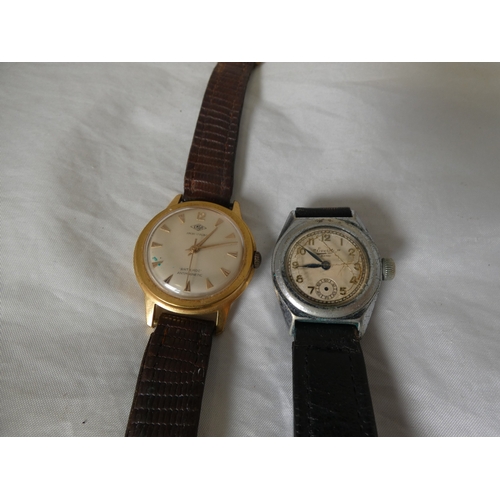 197 - Vintage Everite King Swiss-made wristwatch, model no. 134323, on later black leather strap, and an E... 