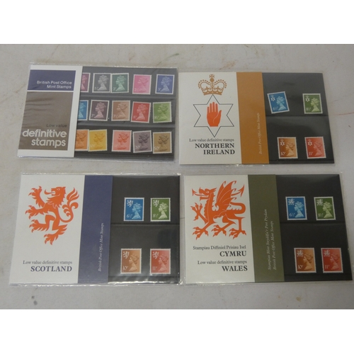 206 - Group of British and Queen Elizabeth II stamp packs to include Scotland, Wales and Northern Ireland ... 