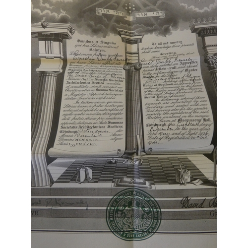 207 - Collection of certificates and related documents, c. 1925, relating to Ernest Dunlop Kennedy of Glas... 