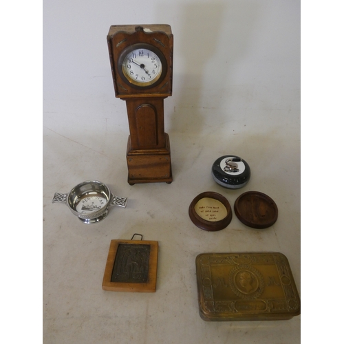 208 - Bag of collectables to include a small antique cast icon depicting (probably) the Archangel Gabriel,... 