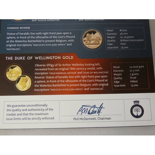 209 - Limited edition six proof coin set, 'The Battle of Waterloo, Waterloo 200, 1815-2015', by the London... 