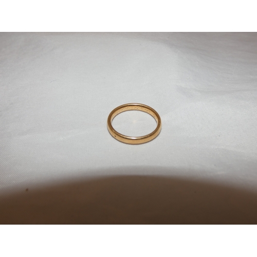 213 - Antique 18ct gold band ring, Birmingham, engraved to the inner, size N, 3.5g.