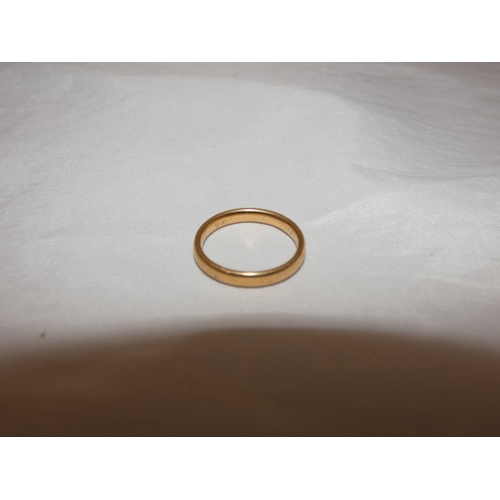 213 - Antique 18ct gold band ring, Birmingham, engraved to the inner, size N, 3.5g.