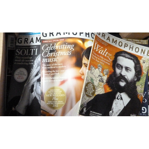 22 - Three cartons containing Gramophone magazines. Prov: From the collection of Professor Peter Higgs, N... 