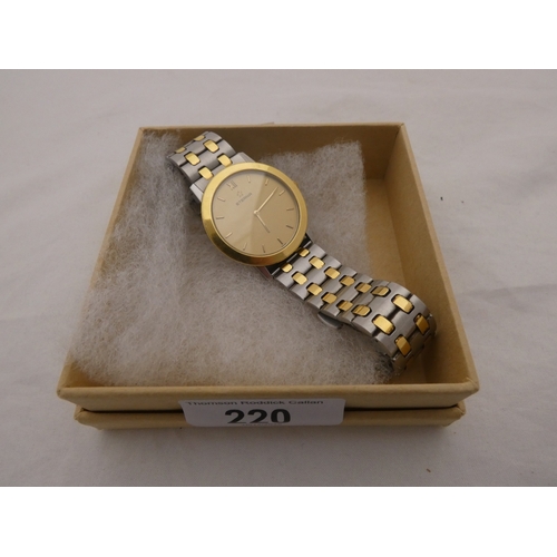 220 - Eterna stainless steel and bi-metal quartz gent's wristwatch, no. 1856.