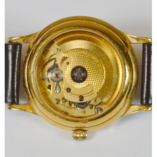 221 - Bernex Automatic gent's wristwatch with gold-coloured bezel, the white dial with date window, exhibi... 