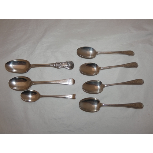 224 - 19th century Scottish silver spoon, Glasgow marks, two other silver spoons marked for Birmingham and... 