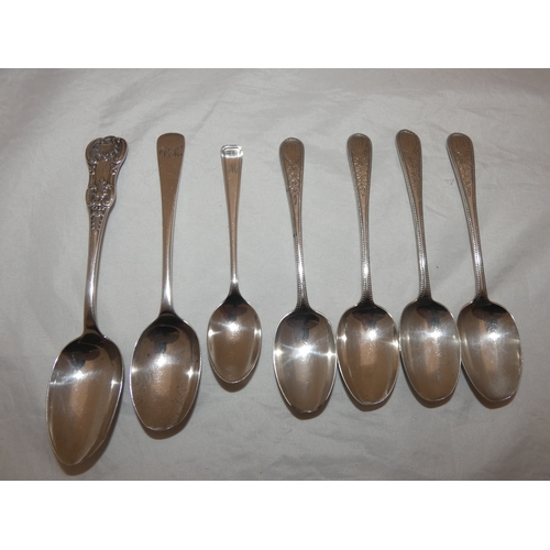 224 - 19th century Scottish silver spoon, Glasgow marks, two other silver spoons marked for Birmingham and... 