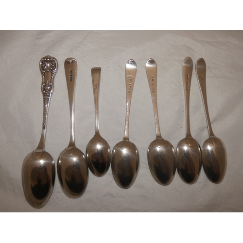 224 - 19th century Scottish silver spoon, Glasgow marks, two other silver spoons marked for Birmingham and... 