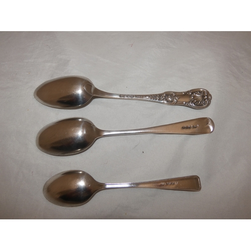 224 - 19th century Scottish silver spoon, Glasgow marks, two other silver spoons marked for Birmingham and... 
