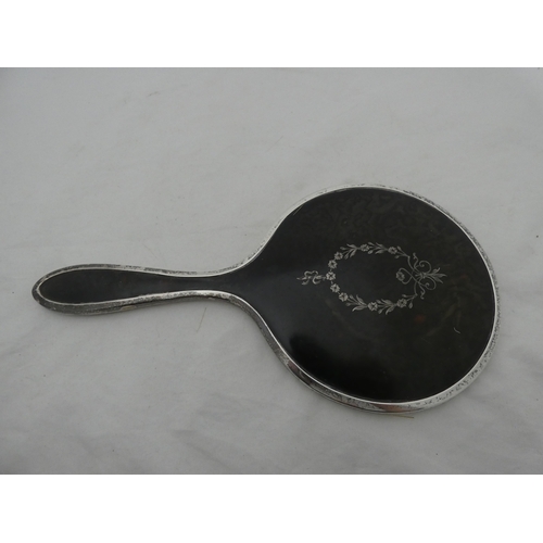 224A - George VI silver and simulated tortoiseshell five-piece brush/mirror set, Birmingham 1946-47.