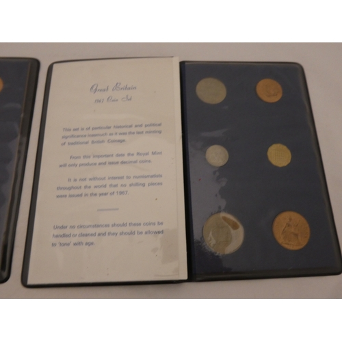 234 - Two Great Britain 1967 pre-decimal coin sets, commemorative coins to include Churchill, Prince Charl... 