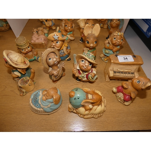 34 - Collection of Pendelfin rabbit figures.&nbsp; (27)