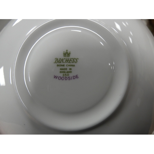 39 - Three cartons containing Duchess part tea sets to include 'Woodside' pattern and others.