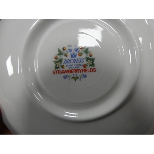 39 - Three cartons containing Duchess part tea sets to include 'Woodside' pattern and others.