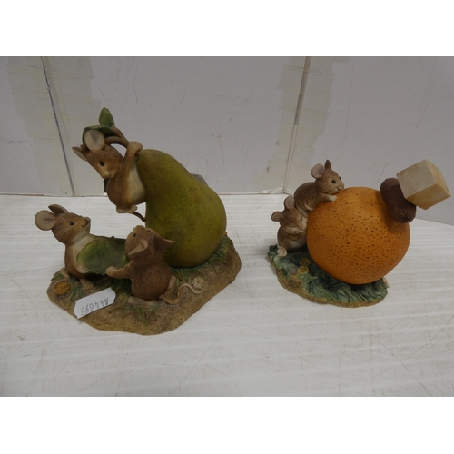 55 - Group of Border Fine Arts Merrie Mice Fruit Fun groups to include 'Land Ahoy!'' A0606, 'Cocktail Par... 