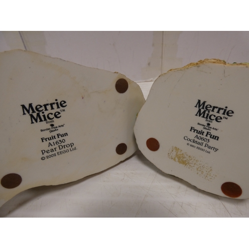 55 - Group of Border Fine Arts Merrie Mice Fruit Fun groups to include 'Land Ahoy!'' A0606, 'Cocktail Par... 