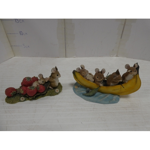 55 - Group of Border Fine Arts Merrie Mice Fruit Fun groups to include 'Land Ahoy!'' A0606, 'Cocktail Par... 