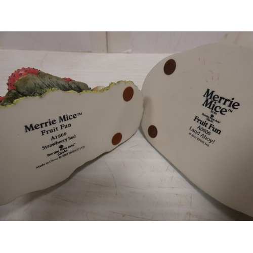 55 - Group of Border Fine Arts Merrie Mice Fruit Fun groups to include 'Land Ahoy!'' A0606, 'Cocktail Par... 
