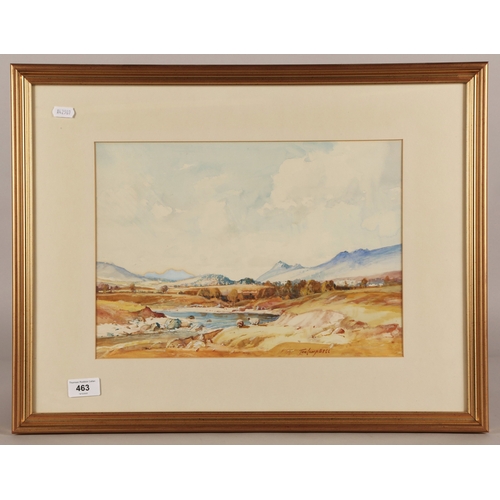 Tom Campbell, Lake Landscape, watercolour, 25cm x 37cm.