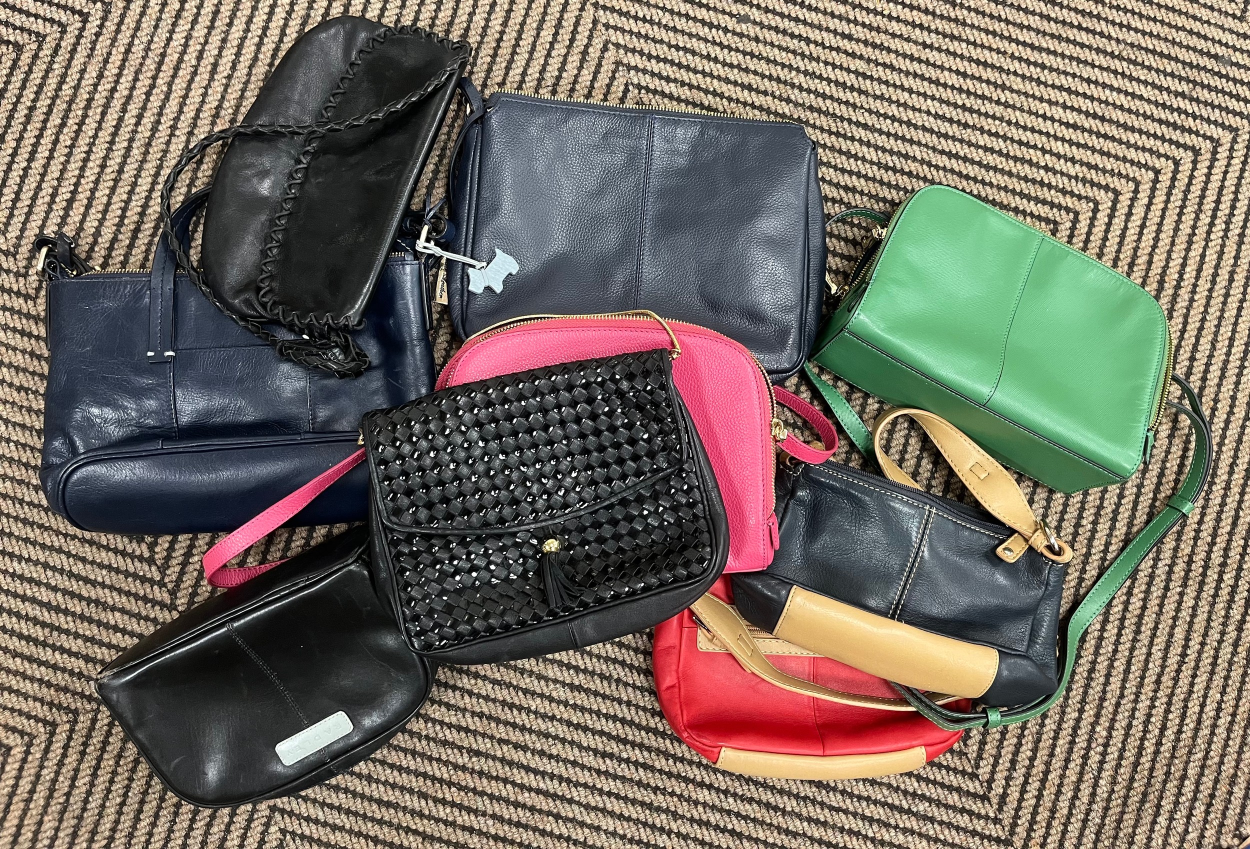 Collection designer leather handbags, Radley, Ashwood etc.