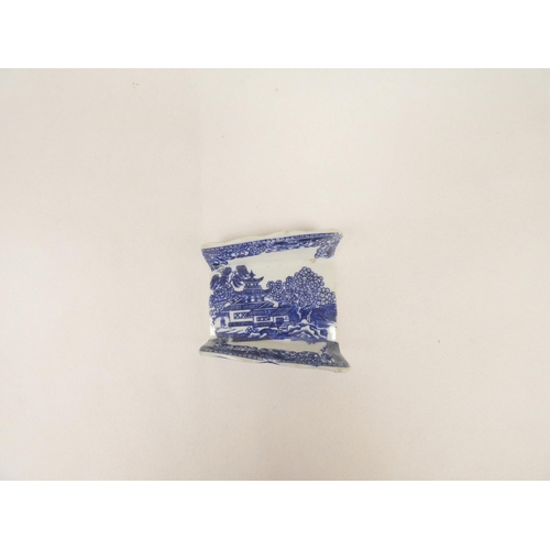 4 - Rare New Hall asparagus server printed in blue with the 