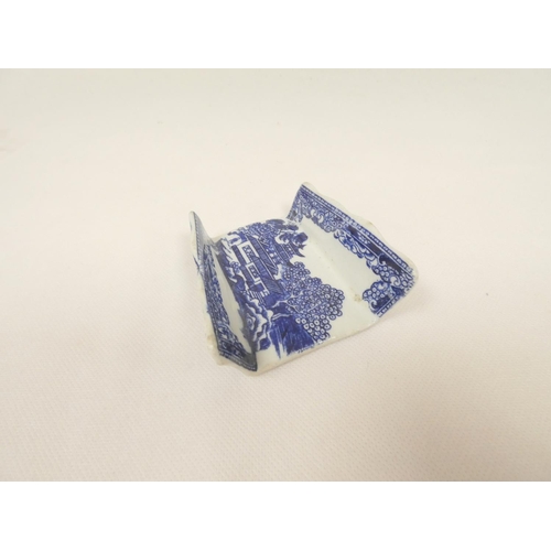 4 - Rare New Hall asparagus server printed in blue with the 