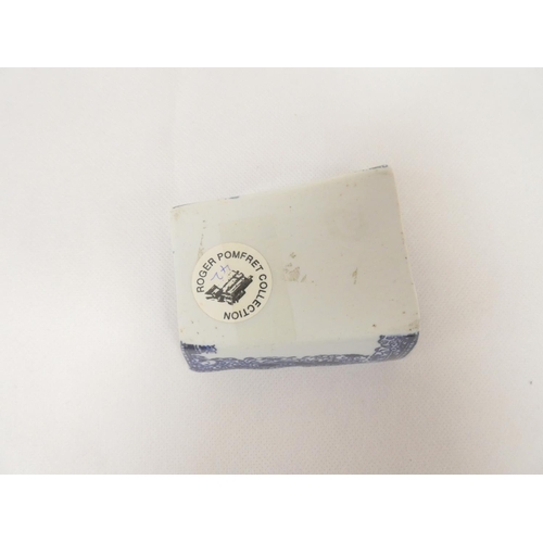 4 - Rare New Hall asparagus server printed in blue with the 