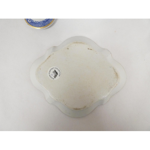 7 - New Hall teapot with stand, blue printed in 