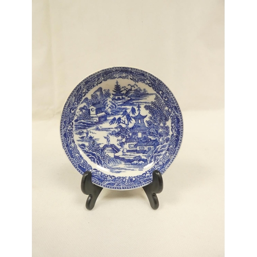 16 - Trio, attributed to Enoch Wood, comprising coffee cup, teabowl and saucer, each printed with the 