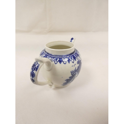 18 - Very rare New Hall, or possibly Enoch Wood, teapot of spherical form and small size, blue printed in... 