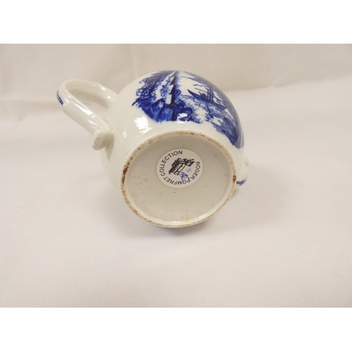 18 - Very rare New Hall, or possibly Enoch Wood, teapot of spherical form and small size, blue printed in... 