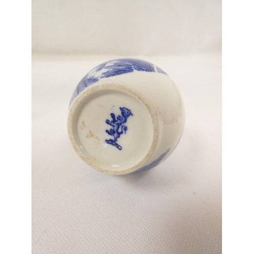 19 - Enoch Wood milk jug of baluster form, blue printed in 