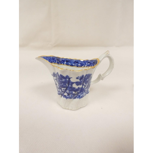 19 - Enoch Wood milk jug of baluster form, blue printed in 